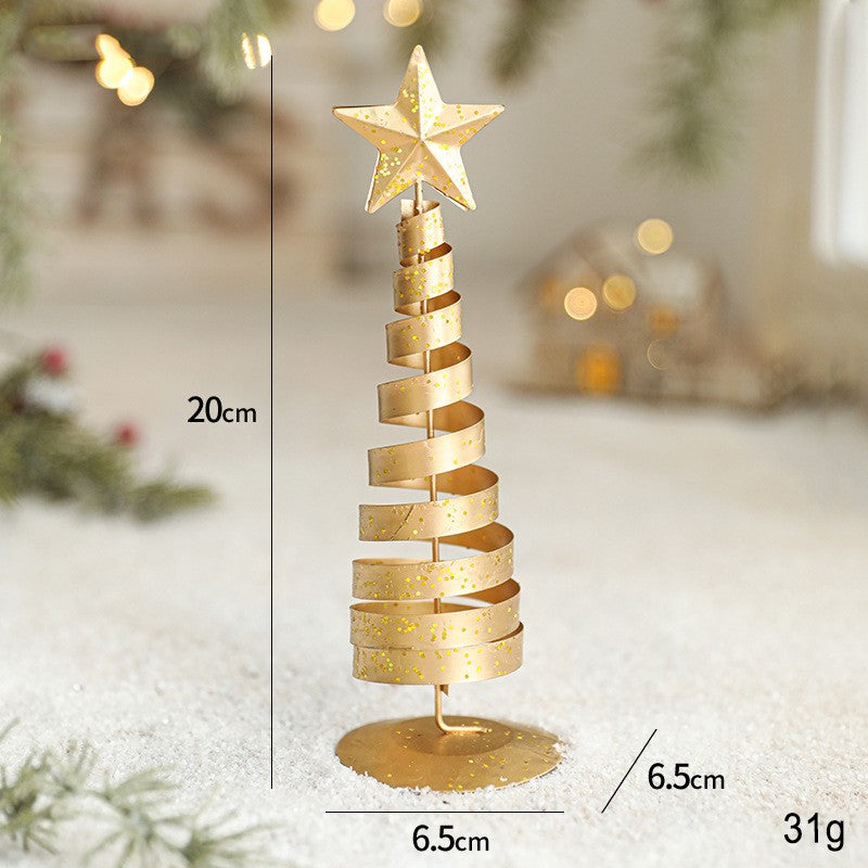 Brad de Craciun Ornament, Decoratiune Brad micut din Metal, inaltime 20 x 6.5 x6.5 cm, Ornament de Craciun, Auriu