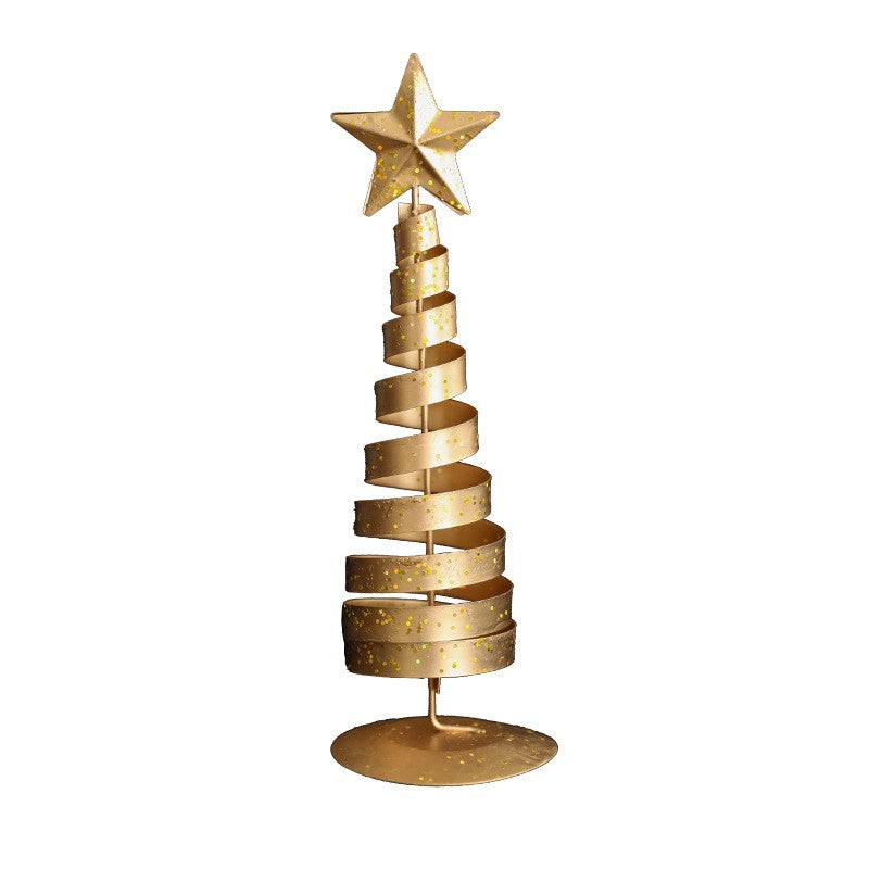 Brad de Craciun Ornament, Decoratiune Brad micut din Metal, inaltime 20 x 6.5 x6.5 cm, Ornament de Craciun, Auriu