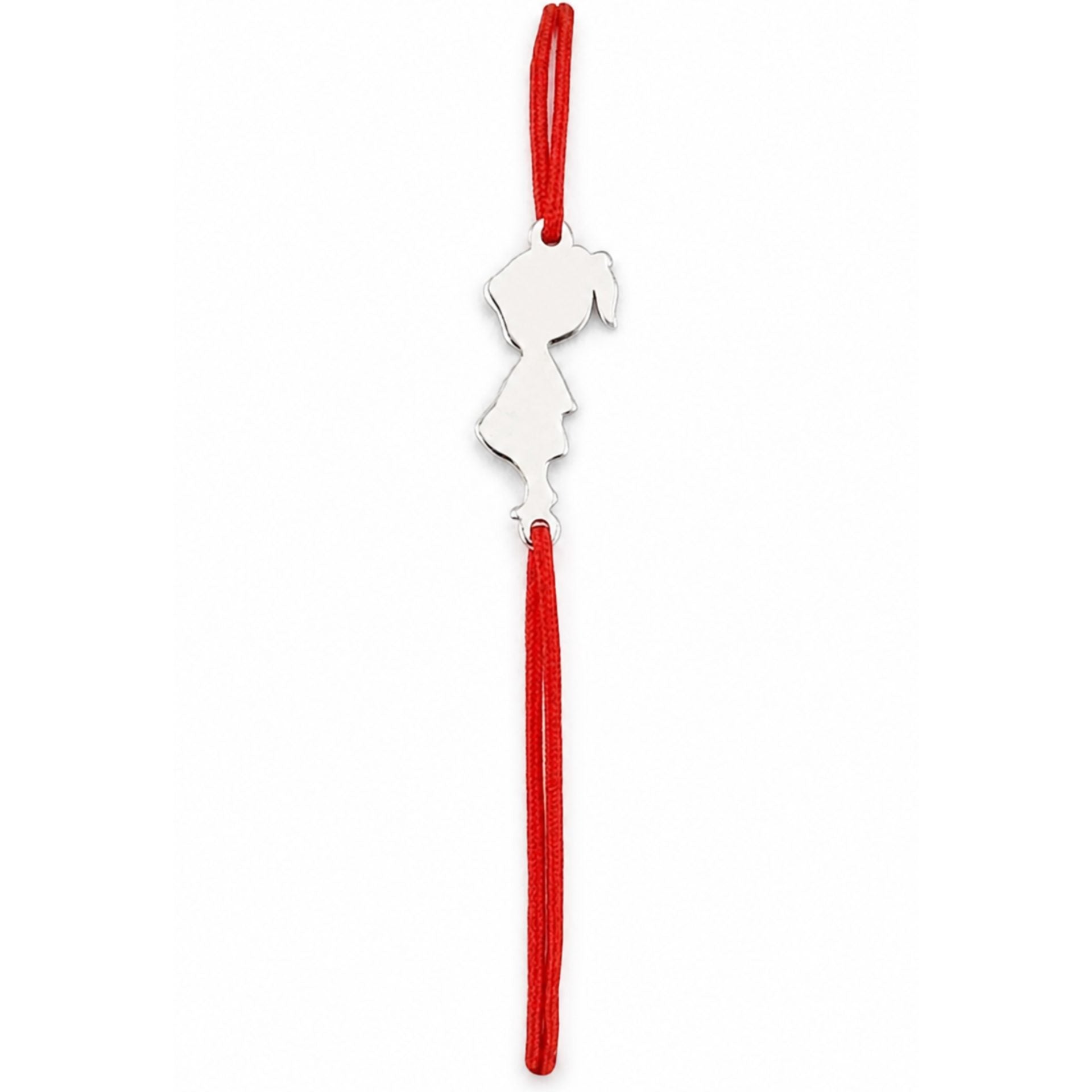 Bratara Argint 925 pentru Dama, Model Fetita, Martisor Bratara de 1 Martie, Pandativ Argintiu cu Snur Rosu