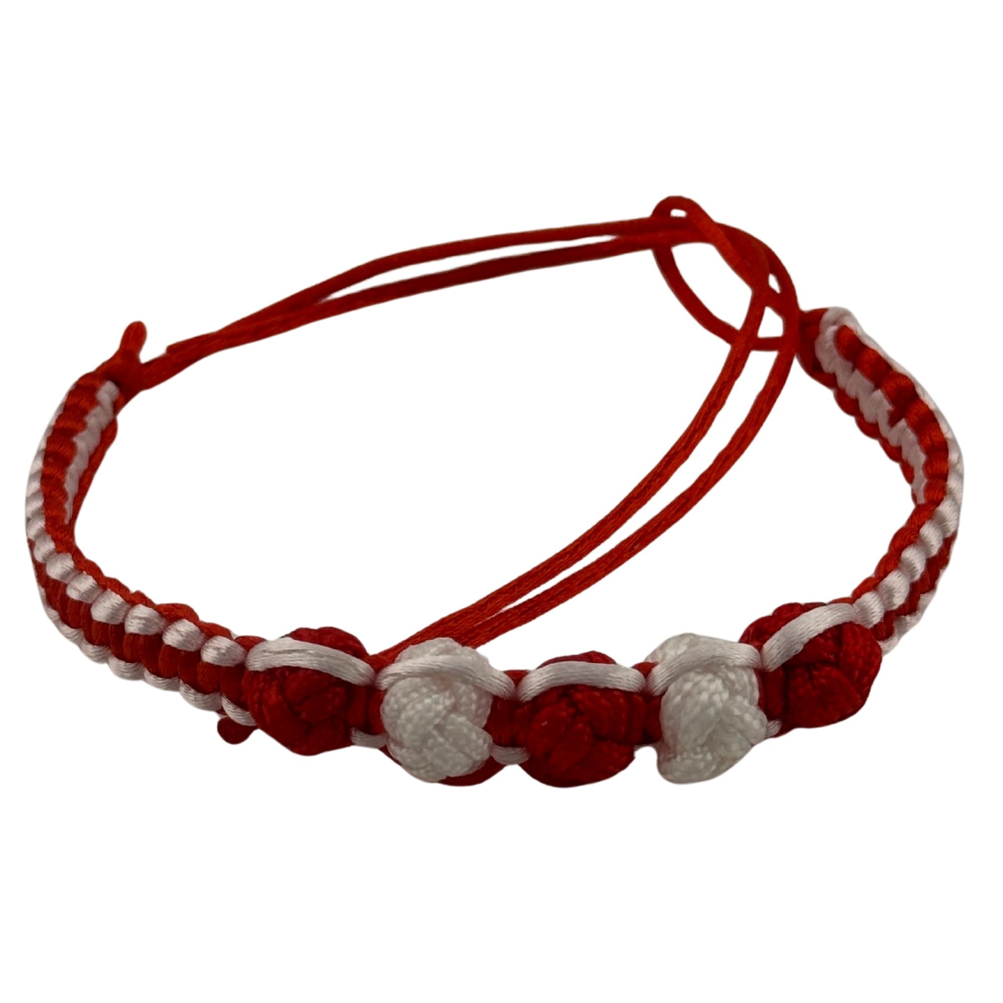 Bratara Handmade Alb-Rosu