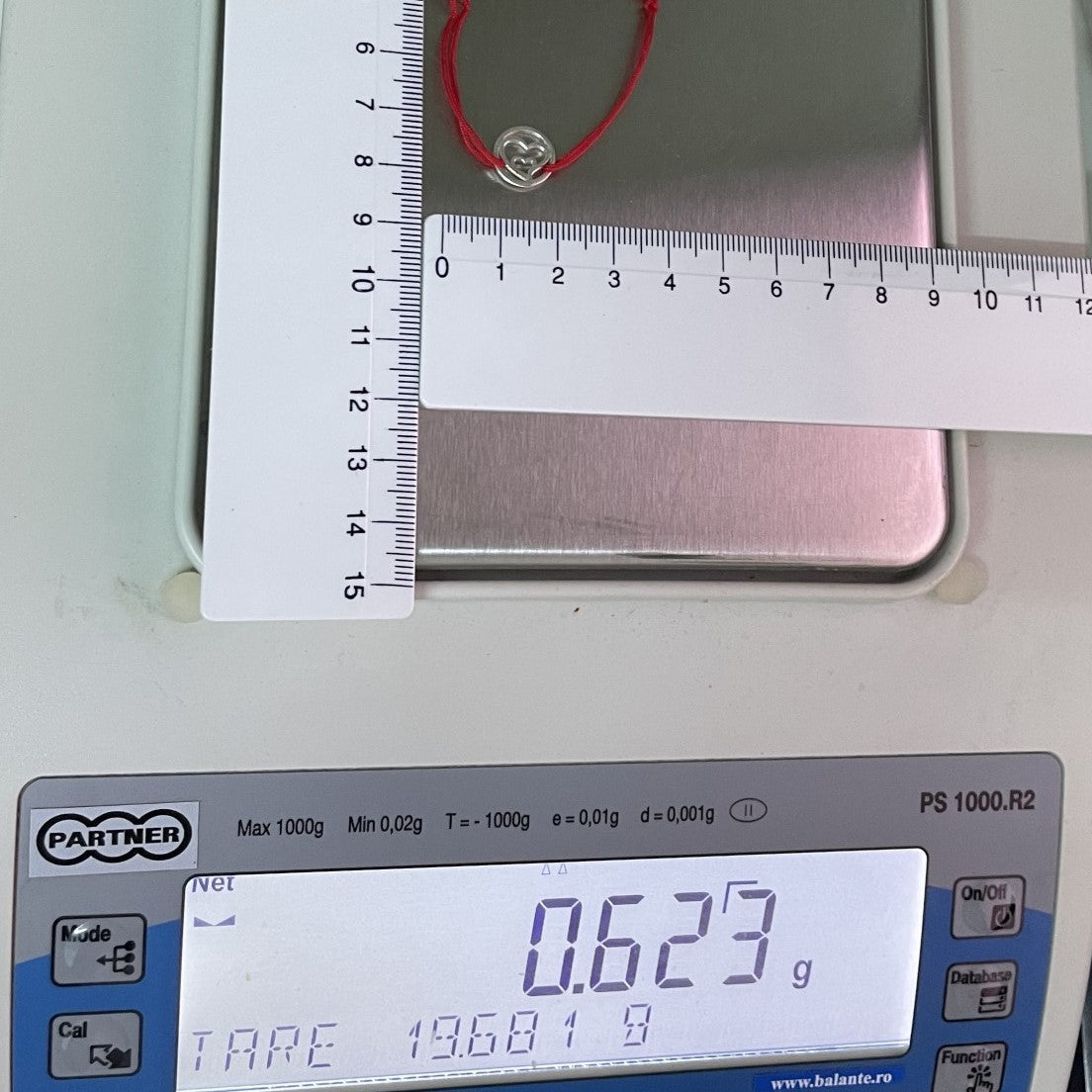 Bratara Snur Reglabil, Argint 925, Inimi in Cerc, 0.6 g, 1 cm x 1 cm
