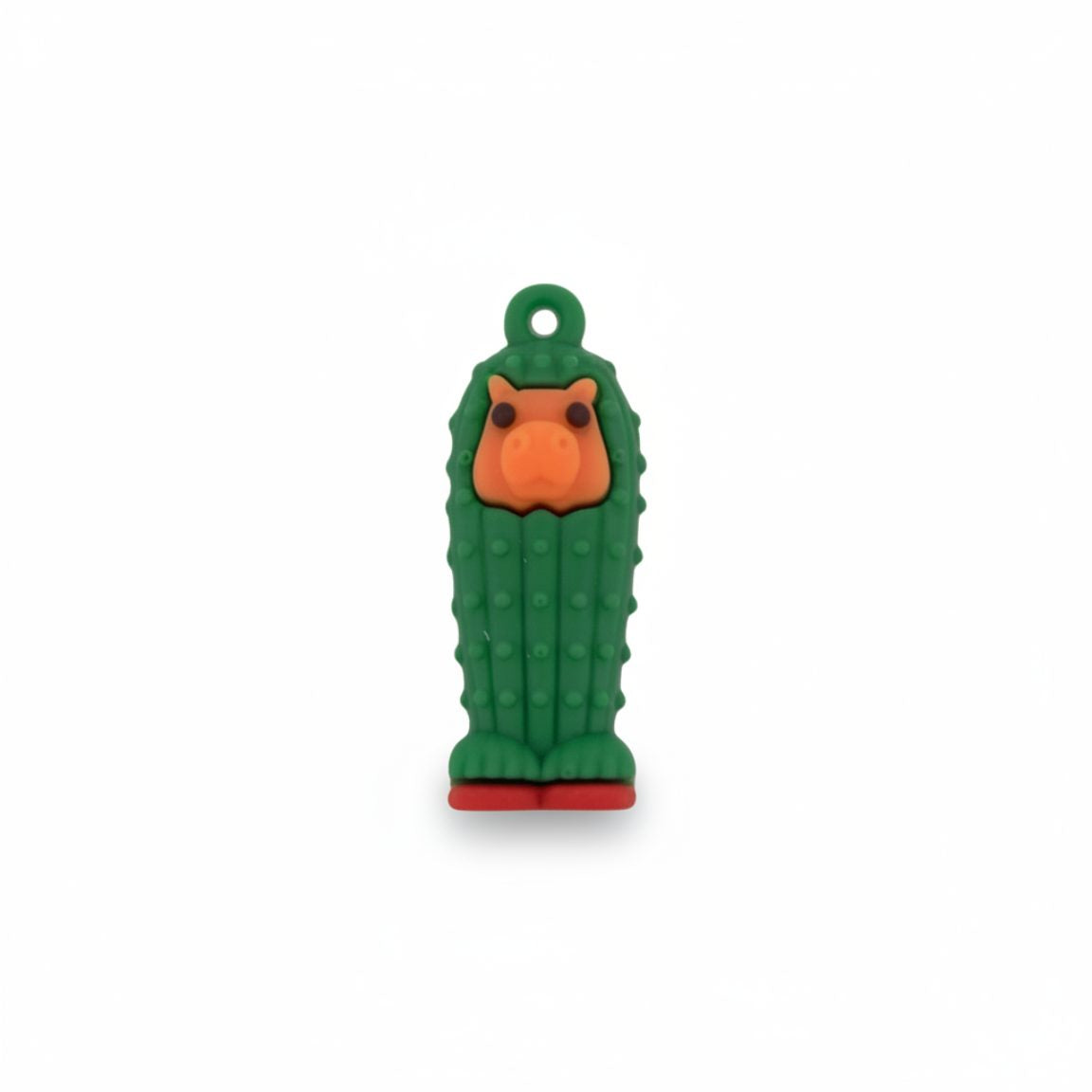 Breloc de Chei din Silicon, Figurina Brainrot Cacto Hipopotamo, 4 cm, Verde