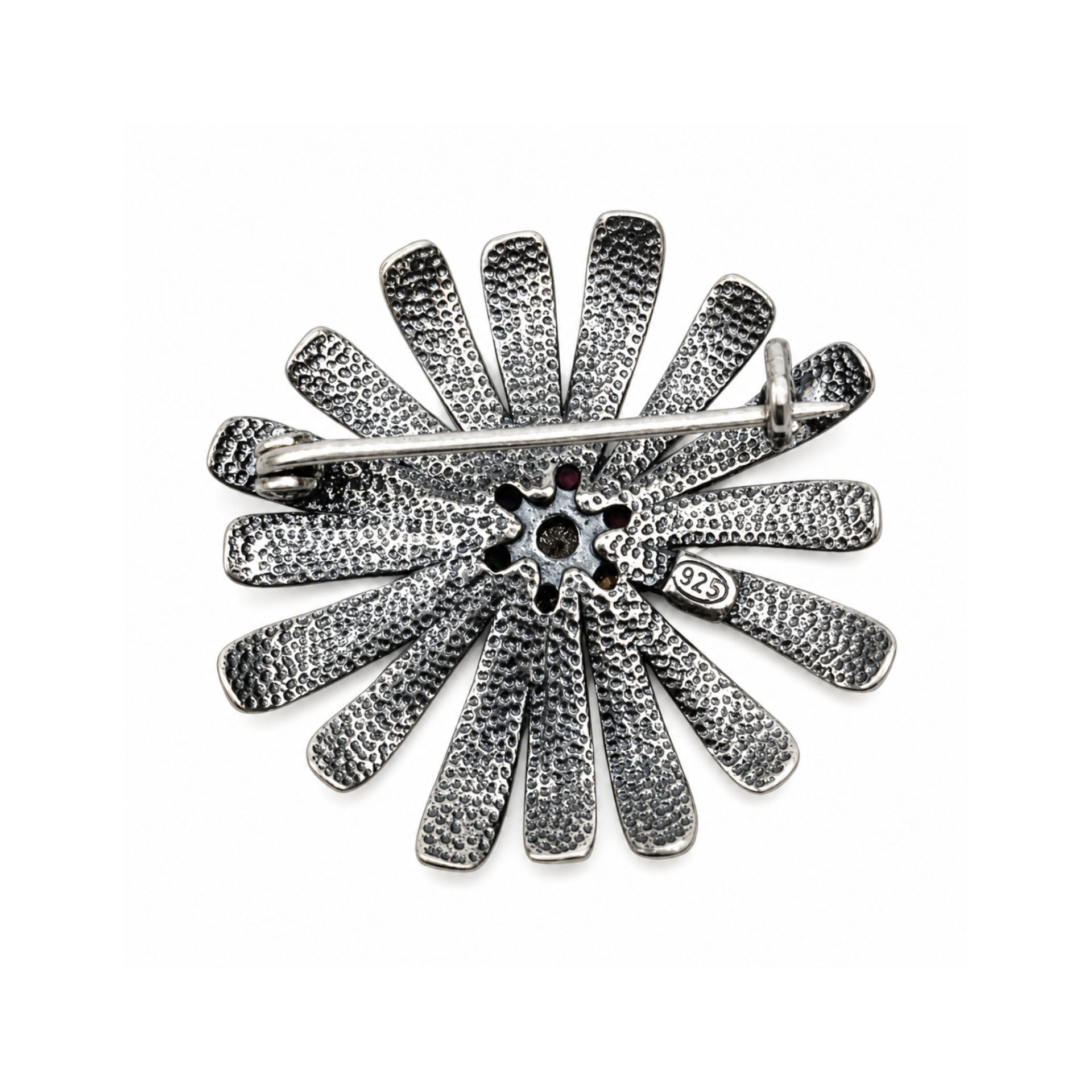 Brosa din Argint 925 Floare Filigran cu Piatra