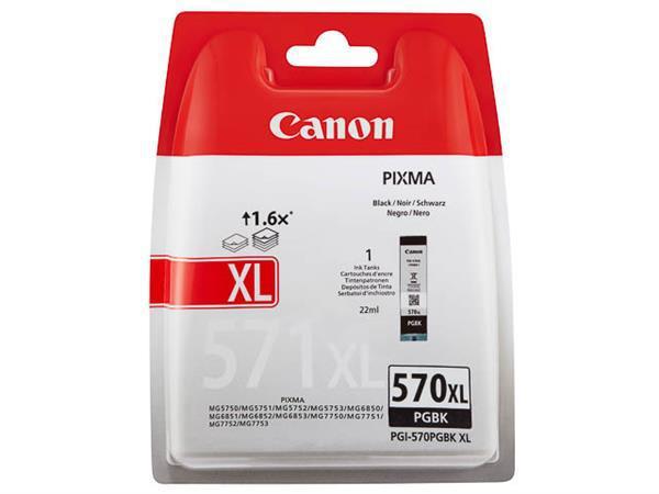 Cartuș Cerneala Original Canon Black, PGI-570XLB, pentru MG5750|5751|6850|6851|7750|7751|7752|TS5050|6050|8050|9050, 22ml, 