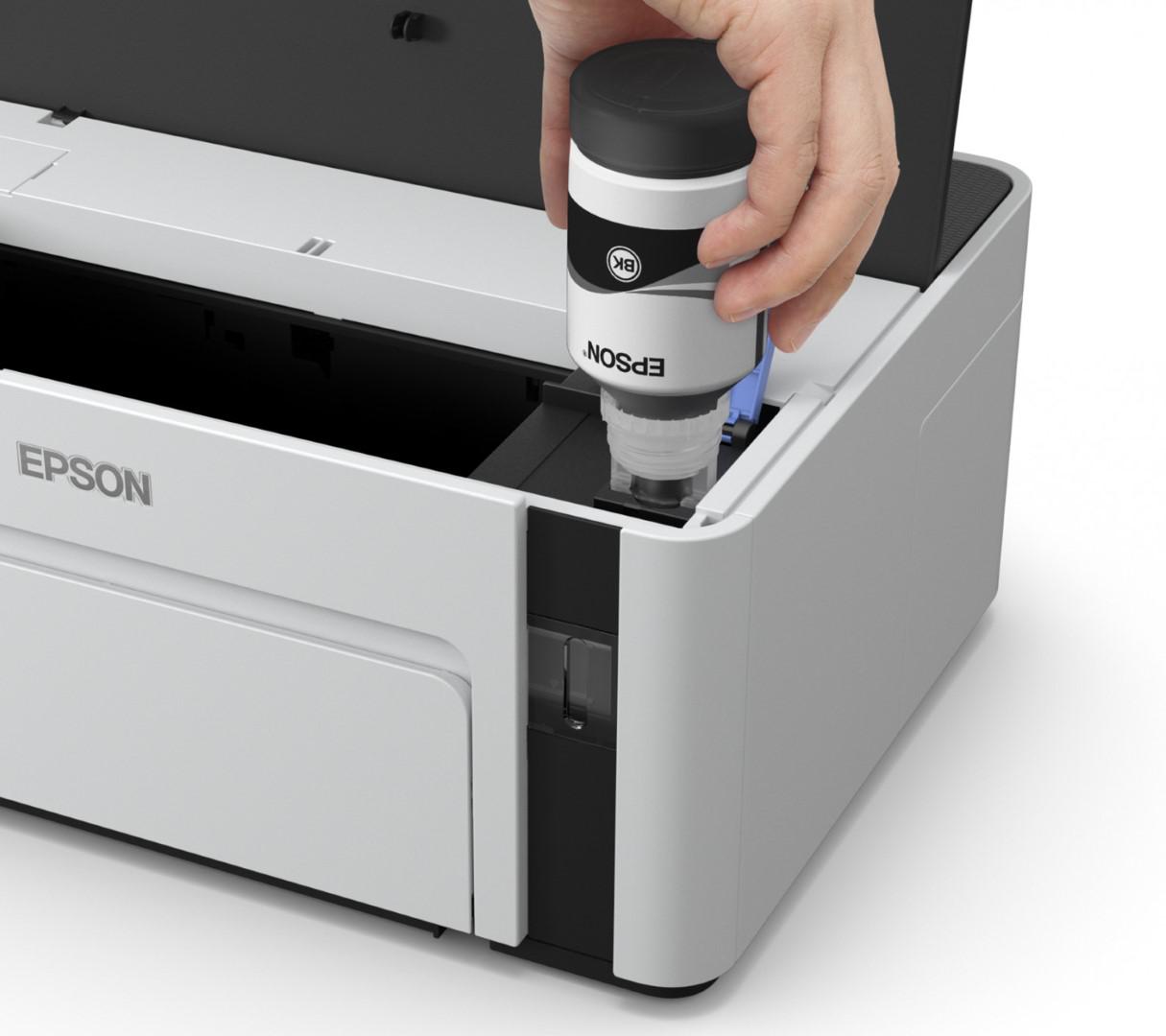 Imprimanta Inkjet CISS Mono Epson M1120, A4, Functii: Impr., Viteza de Printare Monocrom: 32 ppm, Conectiv:USB|Retea, Duplex:nu, ADF:Nu, "C11CG96403"(RAPO)
