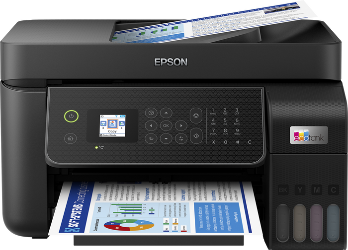 Multifunctional Inkjet CISS Color Epson L5310, A4, Functii: Impr.|Scan.|Cop.|Fax, Viteza de Printare Monocrom: 33ppm, Viteza