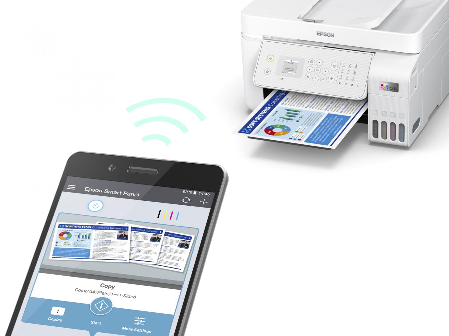 Multifunctional Inkjet CISS Color Epson L5316, A4, Functii: Impr.|Scan.|Cop.|Fax, Viteza de Printare Monocrom: 33ppm, Viteza de printare color: 15ppm, Conectivitate:USB|Ret|WiFi, Duplex:Nu, ADF:ADF, (incl.TV 11lei) "C11CJ65413"(RAPO)
