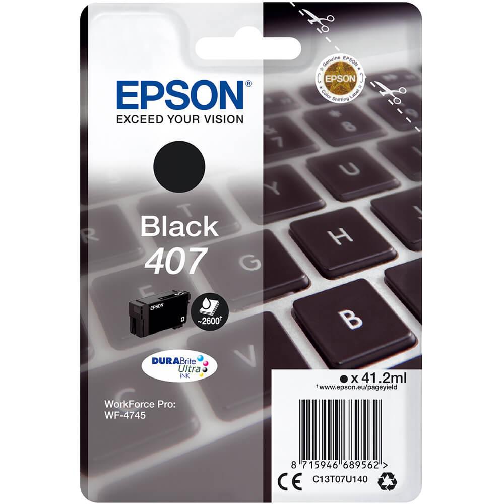 Cartus Cerneala Original Epson Black, nr.407, pentru WF-4745 Series , 41,2ml, , "C13T07U140"(RAPO)