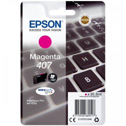 Cartus Cerneala Original Epson Magenta, nr.407, pentru WF-4745 Series , 20,3ml, , "C13T07U340"(RAPO)