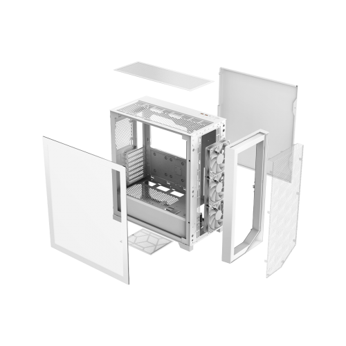 CARCASA PCCooler "C3 D510", middle tower, gaming, fara sursa, suporta 8xfan, , PSU shroud, USB 3.1 gen 1 x 2, audio, mic, 7 sloturi expansiune, alb, "C3D510 WH"