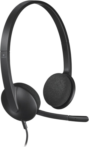 CASTI Logitech, "H340", cu fir, standard, utilizare multimedia, call center, microfon pe brat, conectare prin USB 2.0, negru, "981-000475"