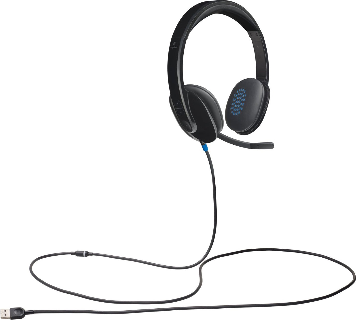 CASTI Logitech, "H540", cu fir, standard, utilizare multimedia, call center, microfon pe brat, conectare prin USB 2.0, negru, "981-000480", (timbru verde 0.8 lei)