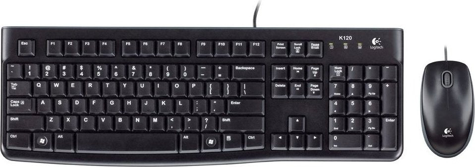 KIT wired LOGITECH USB, tastatura + mouse optic 1000dpi, 3 butoane "B110", black, "MK120" "920-002563"