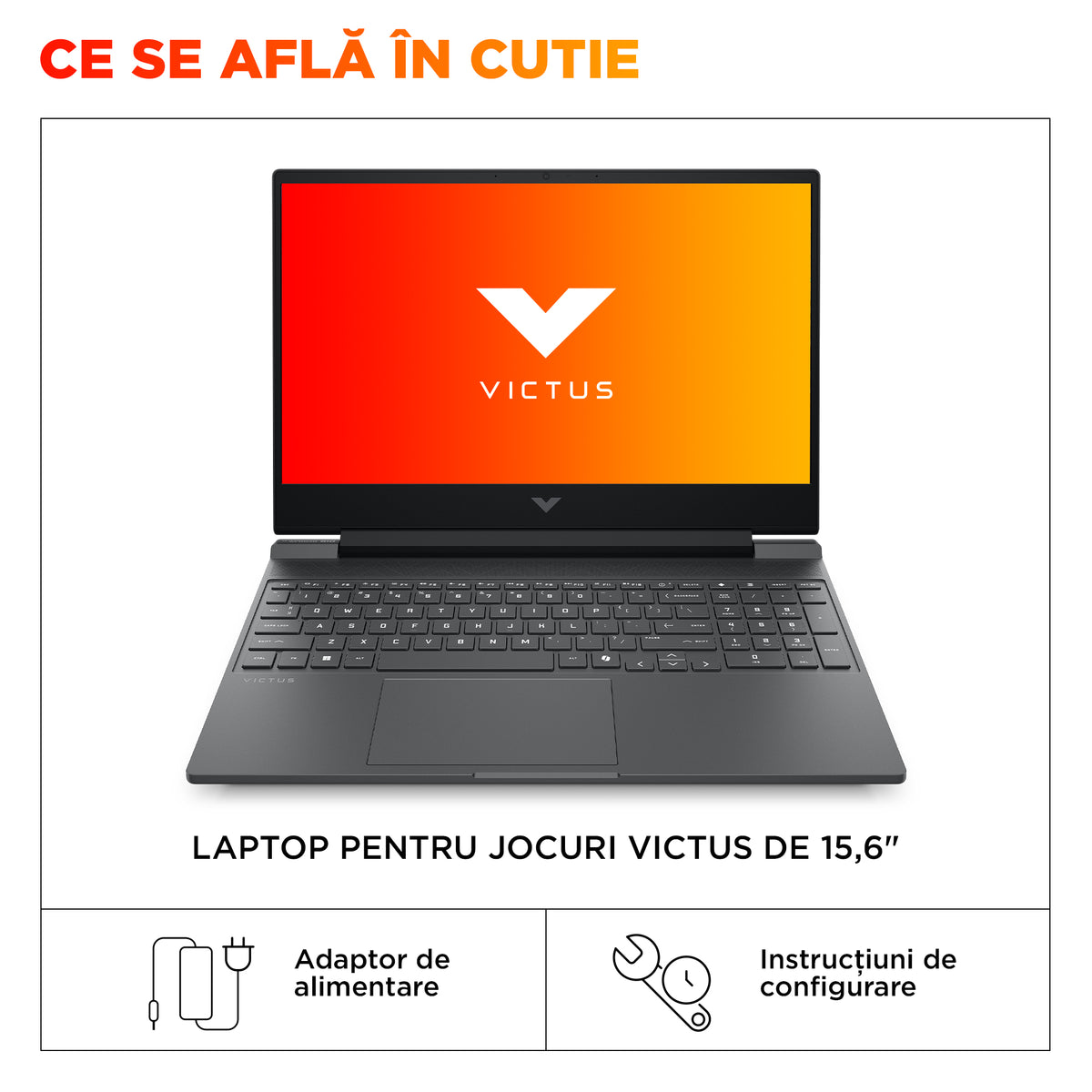 HP Gaming 15.6 Victus 15-fa2110nn, FHD IPS 144Hz, Procesor Intel® CoreTM i5 14450HX (20M Cache, up to 4.80 GHz), 24GB DDR5