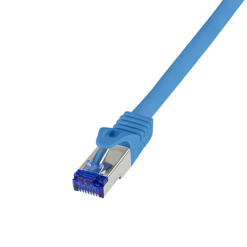 PATCH CORD S/FTP Logilink Cat6a, LSZH, Ultraflex, PoE/PoE+/PoE++, cupru, 1 m, albastru, AWG26, dublu ecranat 