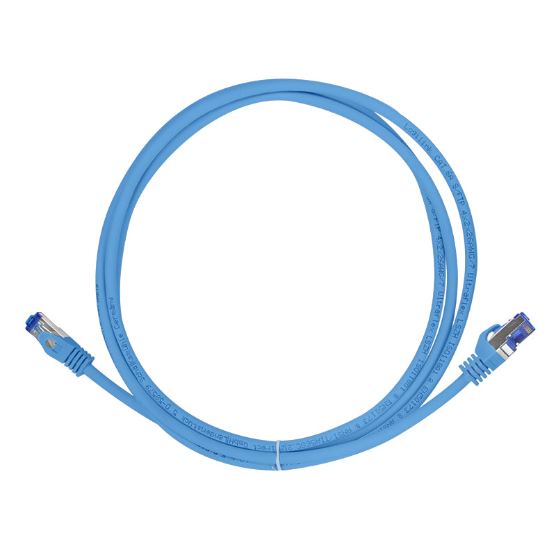 PATCH CORD S/FTP Logilink Cat6a, LSZH, Ultraflex, PoE/PoE+/PoE++, cupru, 1 m, albastru, AWG26, dublu ecranat 