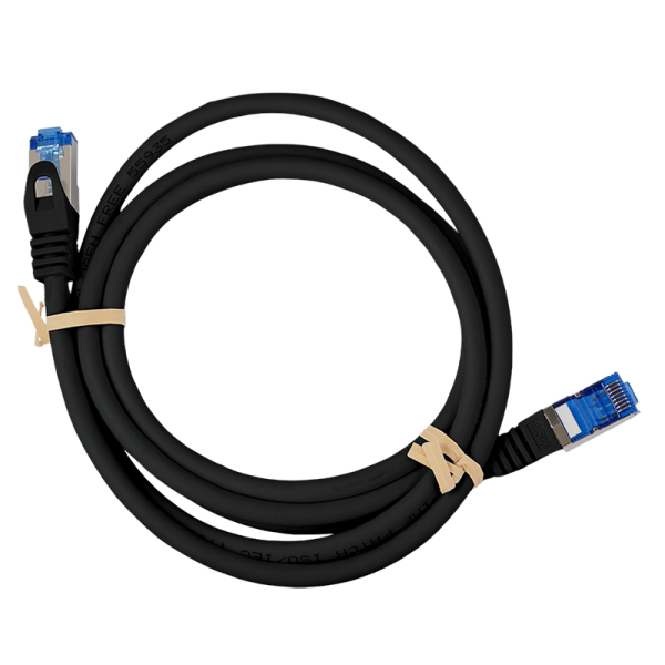 PATCH CORD S/FTP Logilink Cat6a, LSZH, Ultraflex, cupru, PoE/PoE+/PoE++, 2 m, negru, AWG26, dublu ecranat 