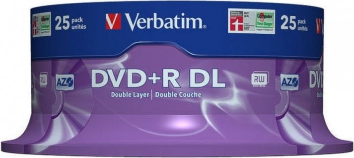 DVD+R Verbatim 8.5GB, 240min, viteza 8x, 25 buc, Double Layer, spindle, 