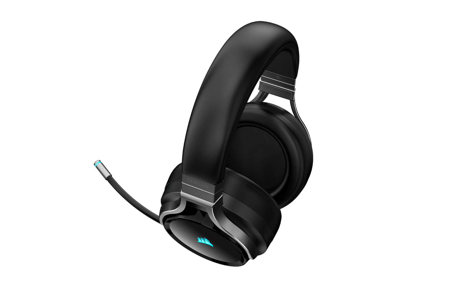 CASTI Corsair, "Virtuoso RGB", wireless, cu fir, gaming, utilizare multimedia, mic pe brat, detasabil, conectare prin 2.4 GHz(WiFi),Jack 3.5 mm,USB 2.0,negru "CA-9011185-EU"