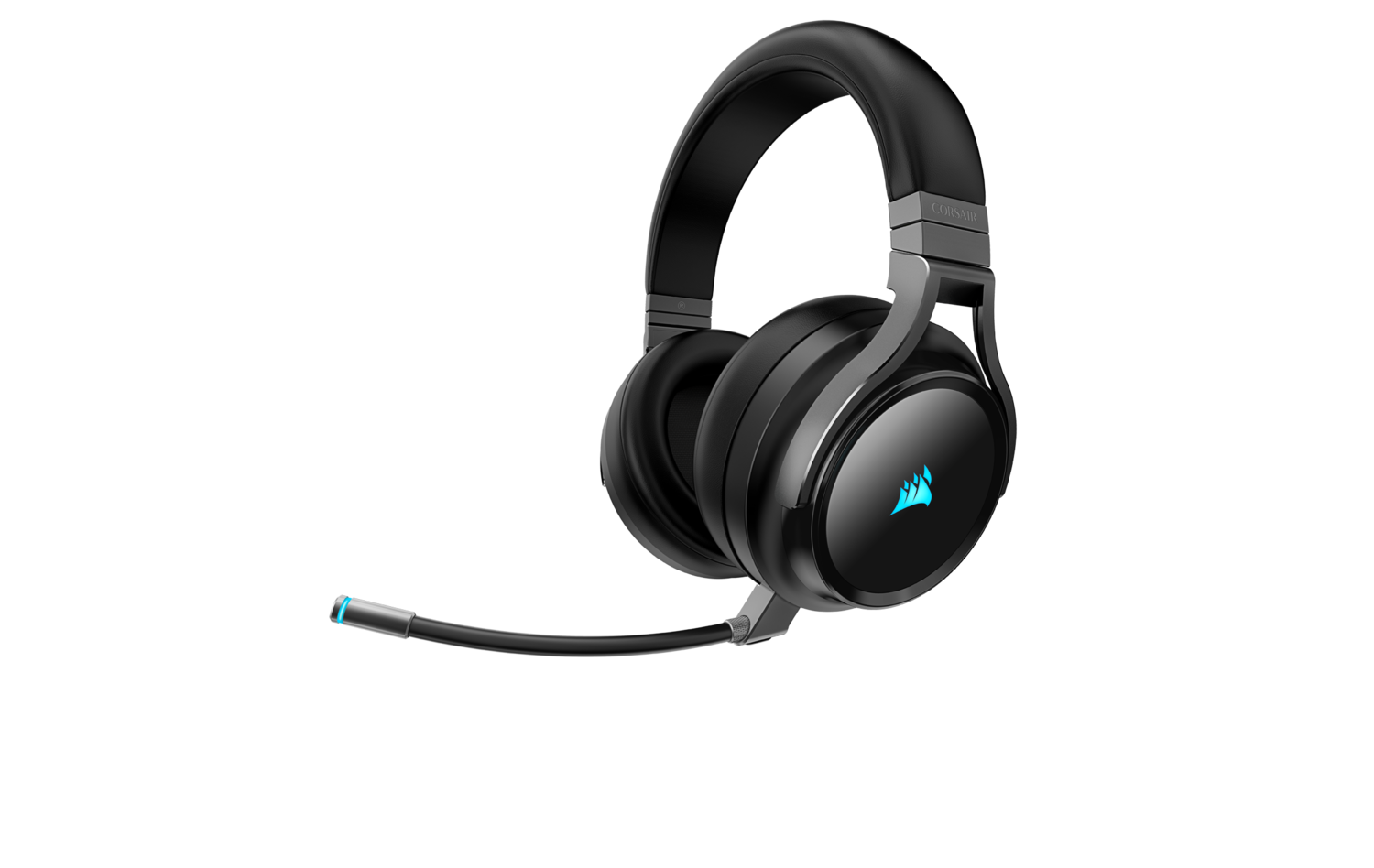 CASTI Corsair, "Virtuoso RGB", wireless, cu fir, gaming, utilizare multimedia, mic pe brat, detasabil, conectare prin 2.4 GHz(WiFi),Jack 3.5 mm,USB 2.0,negru "CA-9011185-EU"