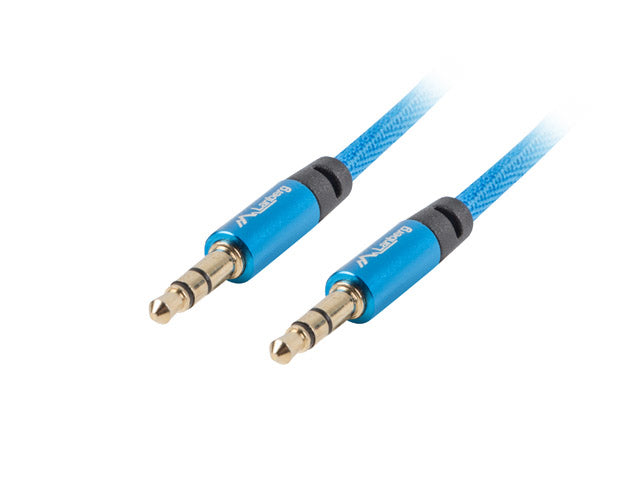 Cablu minijack 3,5 mm M/M 3 pini 1 m blu "CA-MJMJ-10CU-0010-BL"