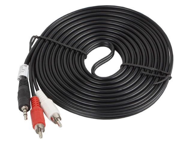 Cablu audio LANBERG 5 m - Jack-RCA "CA-MJRC-10CC-0050-BK"
