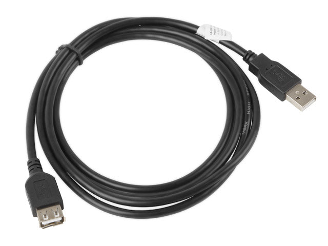 Cablu USB-A M/F 2.0 1,8 m negru "CA-USBE-10CC-0018-BK"