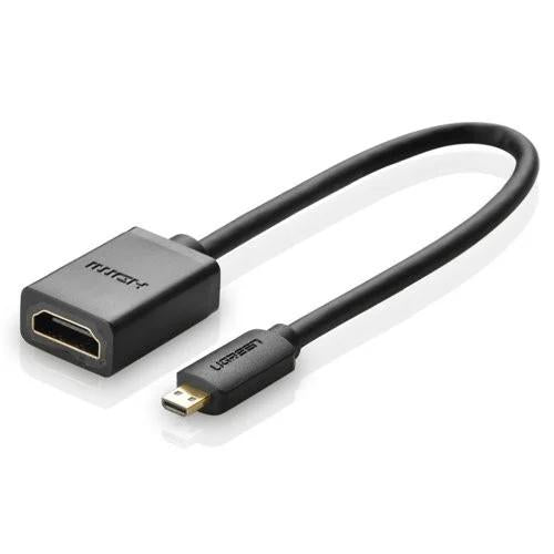 CABLU ADAPTOR video Ugreen, micro HDMI (T) la HDMI (M), rezolutie maxima 4K/60Hz, HDMI 2.0, 0.2 m, negru "20134" - 6957303821341