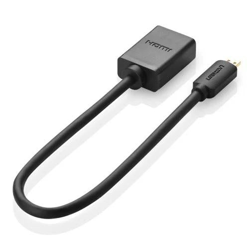 CABLU ADAPTOR video Ugreen, micro HDMI (T) la HDMI (M), rezolutie maxima 4K/60Hz, HDMI 2.0, 0.2 m, negru "20134" - 6957303821341