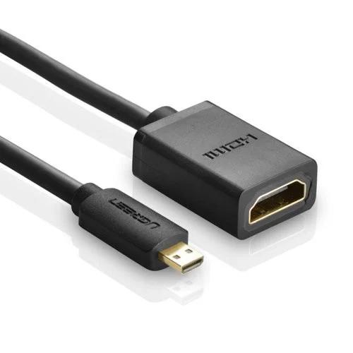 CABLU ADAPTOR video Ugreen, micro HDMI (T) la HDMI (M), rezolutie maxima 4K/60Hz, HDMI 2.0, 0.2 m, negru "20134" - 6957303821341