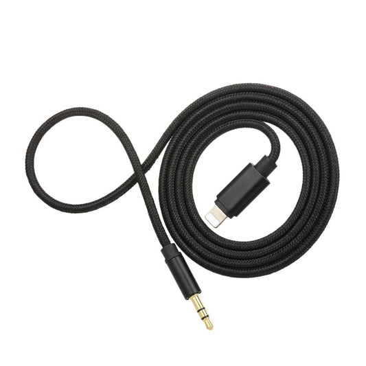 Cablu Audio adaptor Jack 3.5 mm auxiliar compatibil iPhone Flippy, Negru