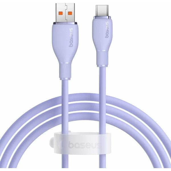 CABLU alimentare si date Baseus Pudding, Fast Charging Data Cable pt. smartphone, USB la USB Type-C 100W, 2m, violet "P10355703511-B4" - 6932172652920