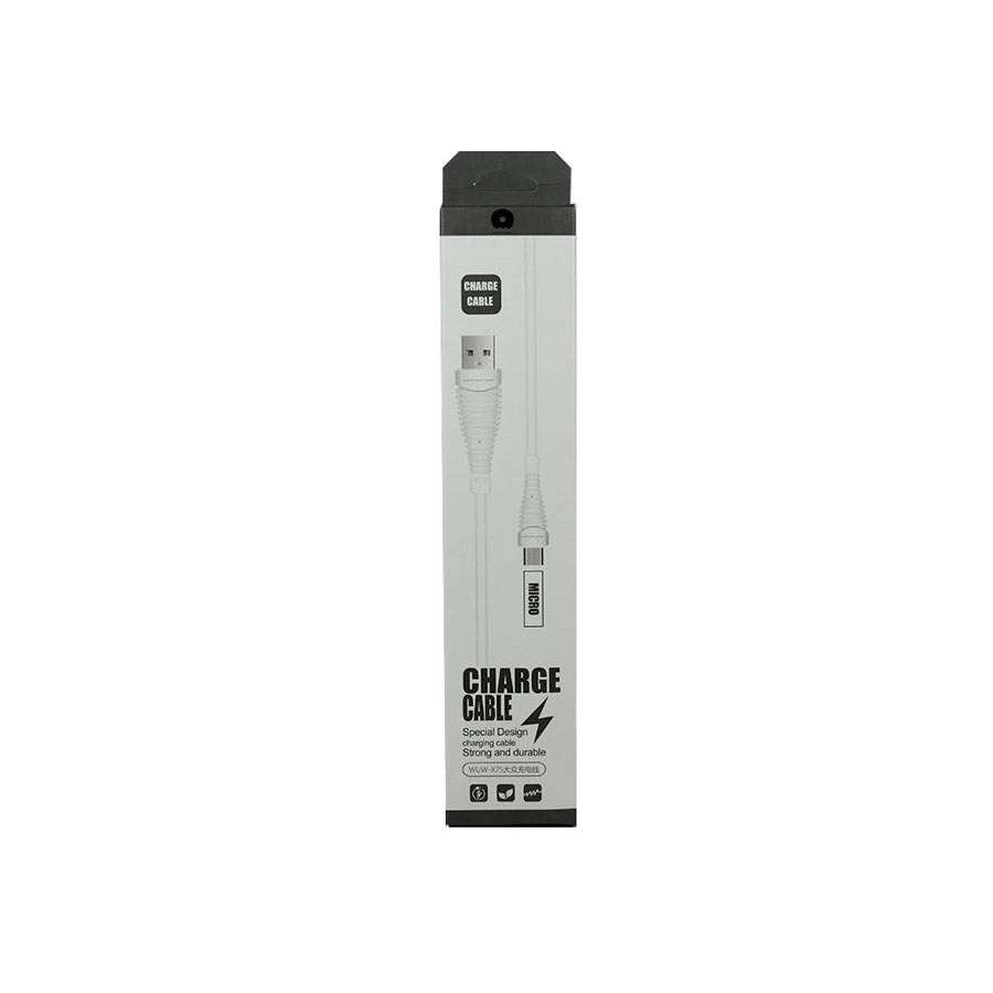 Cablu Date 1A Micro-USB 1 m WUW-X75 Flippy Blister, Alb