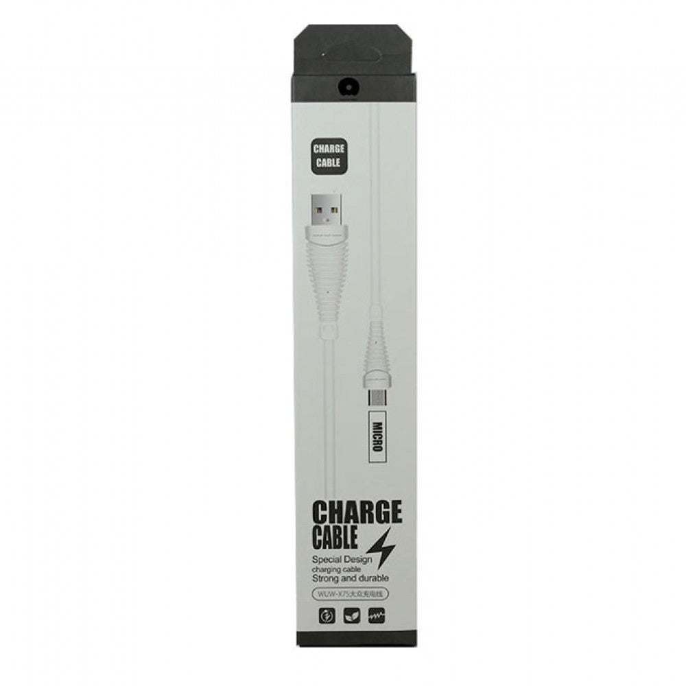 Cablu Date 1A Micro-USB 1 m WUW-X75 Flippy Blister, Alb