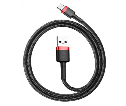 Cablu alimentare si date Baseus Cafule, Fast Charging Data Cable pt. smartphone, USB la USB Type-C 18W, 0.5m, rosu + negru 
