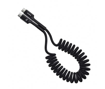 CABLU alimentare si date Baseus Fish-eye, Fast Charging Data Cable pt. smartphone, USB Type-C la USB Type-C 100W, spiralat, 1m, negru "P10320203111-00" - 6932172658007