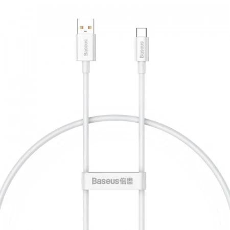 Cablu alimentare si date Baseus Superior, Fast Charging Data Cable pt. smartphone, USB la USB Type-C 100W, 1m, alb 