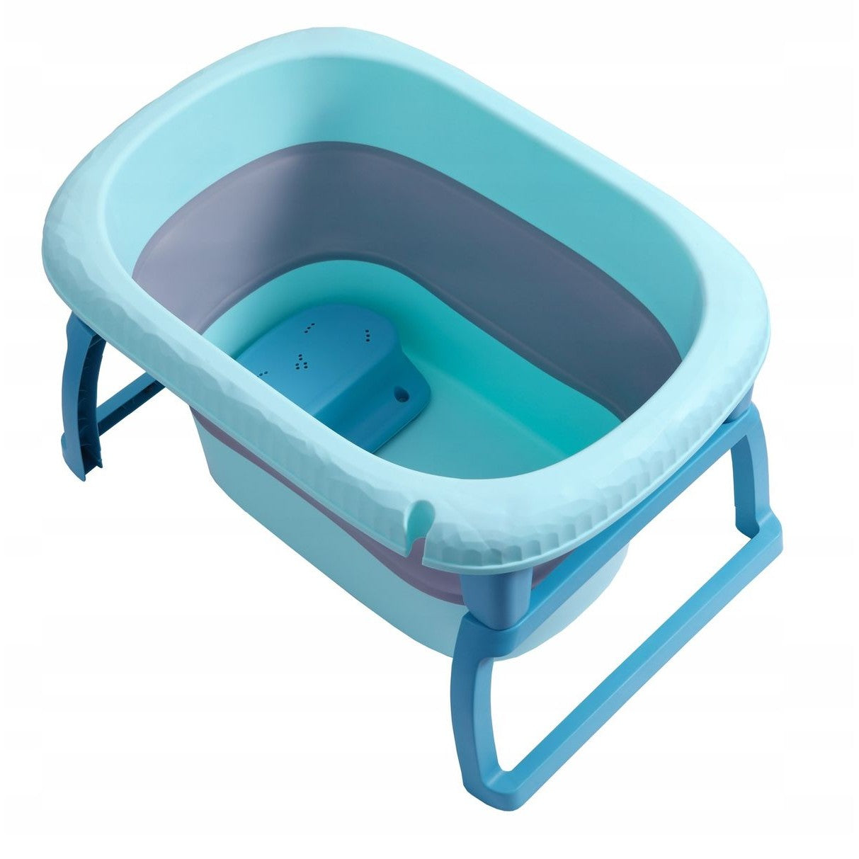 Cada Pliabila pentru Baie, Flippy, din PP+TPE, pentru Copii 0-6 Ani, cu Picioare, Suport de Sezut, Scurgere Etans, 80 x 52 x 42 cm, Albastru