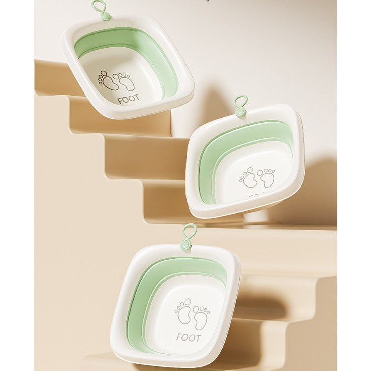 Cada Pliabila pentru Baie pentru Copii, Flippy, Cadita pentru Bebelusi, Model Patrat pentru Picioare, Verde, 32x27.5x3.7 cm, 4 L