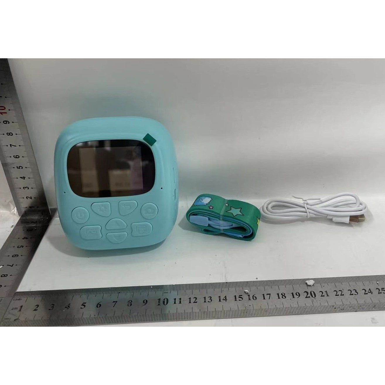 Camera Instantanee pentru Copii, Camera Frontala + Selfie, cu Functie de Printare, Cablu USB-C, Bluetooth, Compatibil iOS/Android, Imprimare APP, Model Dino, Albastru