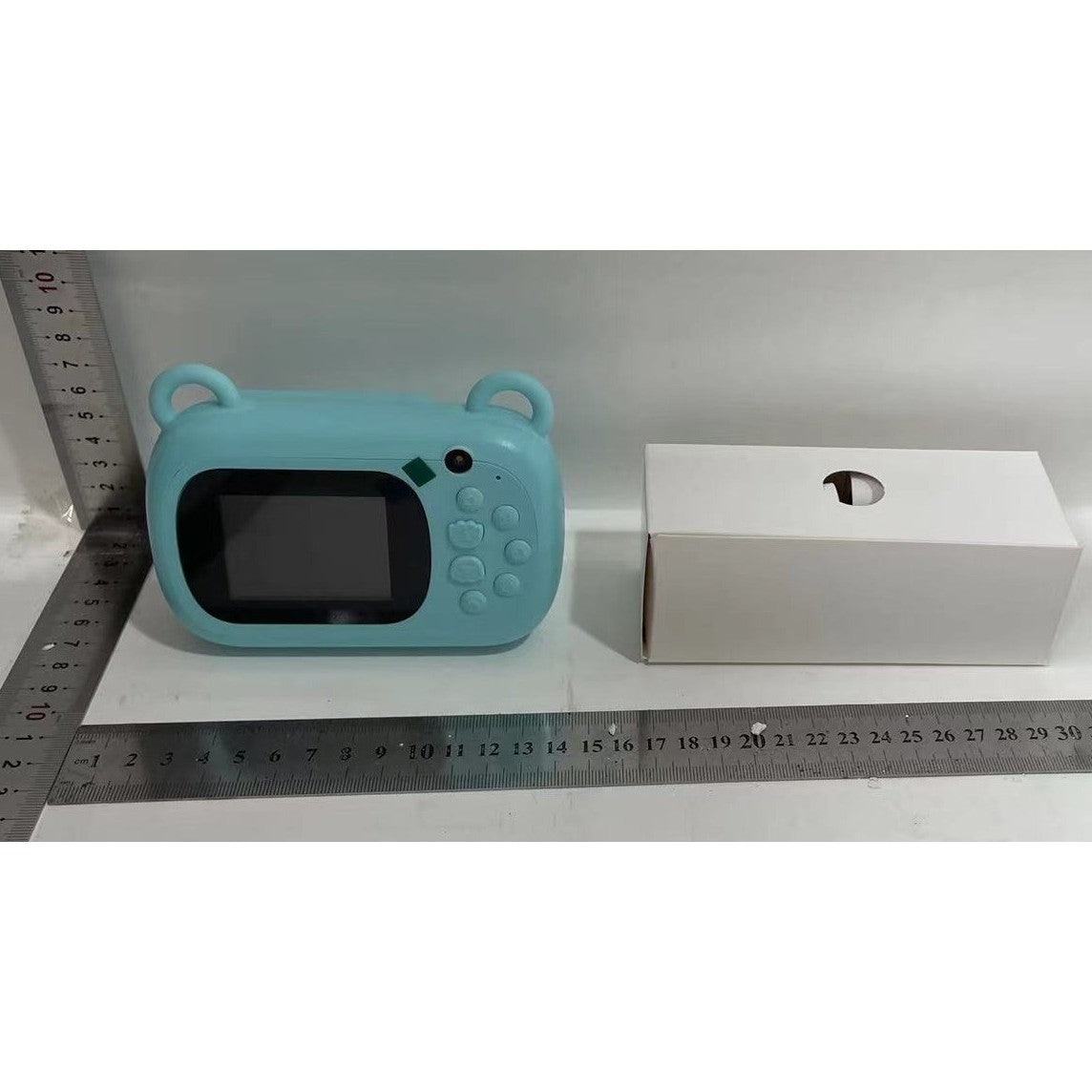 Camera Instantanee pentru Copii, Camera Frontala + Selfie, cu Functie de Printare, Cablu USB-C, Bluetooth, Compatibil iOS/Android, Imprimare APP, Model Dino Love, Albastru