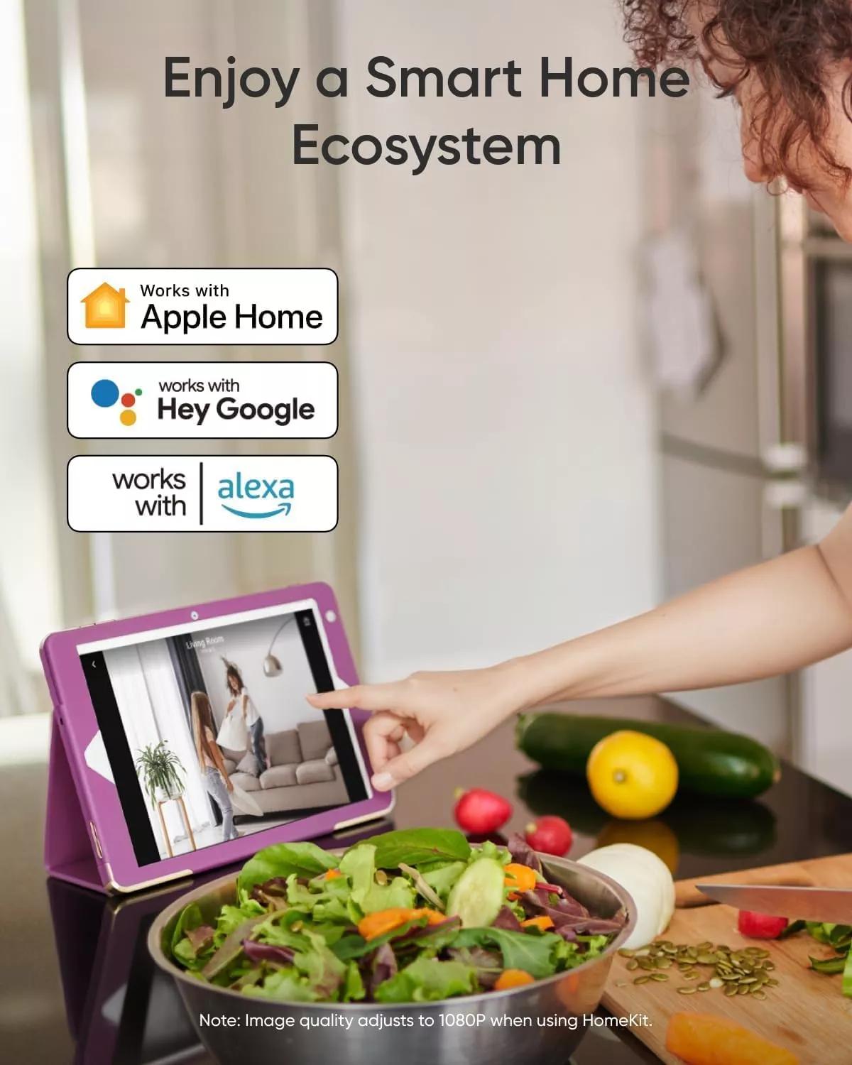 Camera supraveghere video indoor eufy E30 4K UHD, 360, AI, Night Vision Color, Alb "T8417321" - 0194644296896
