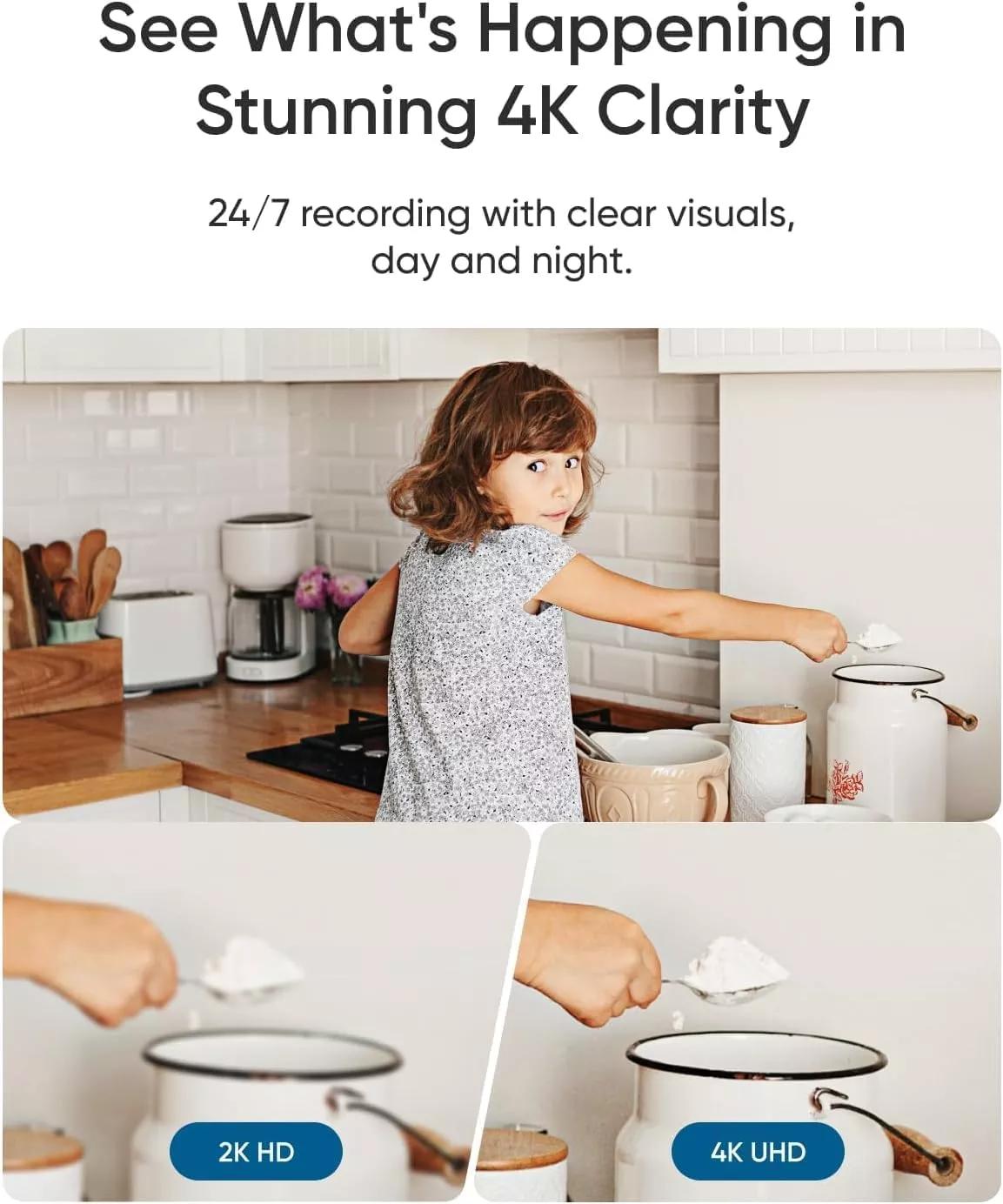 Camera supraveghere video indoor eufy E30 4K UHD, 360, AI, Night Vision Color, Alb "T8417321" - 0194644296896
