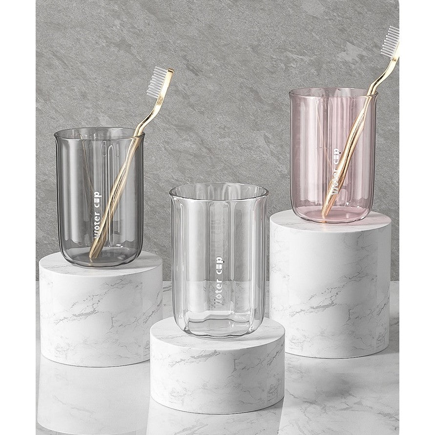 Cana de Apa pentru Clatit, Flippy, pentru Periuta de Dinti, 200 ml, 10.4 x 7.3 cm, Gri Transparent