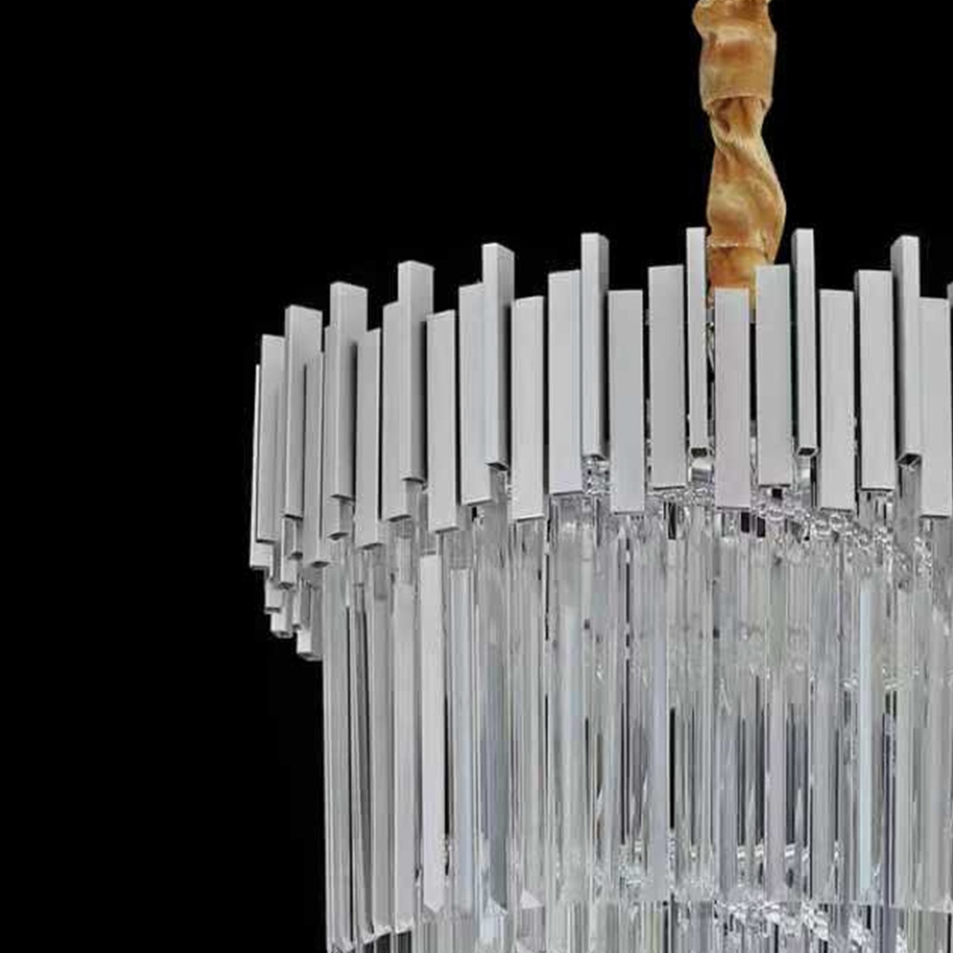 Candelabru Cristal CC110/600x1800CH, 28xE14, Diametru 60cm, Inaltime 180cm, Crom si Argintiu, Inaltime Reglabila, Design Elegant