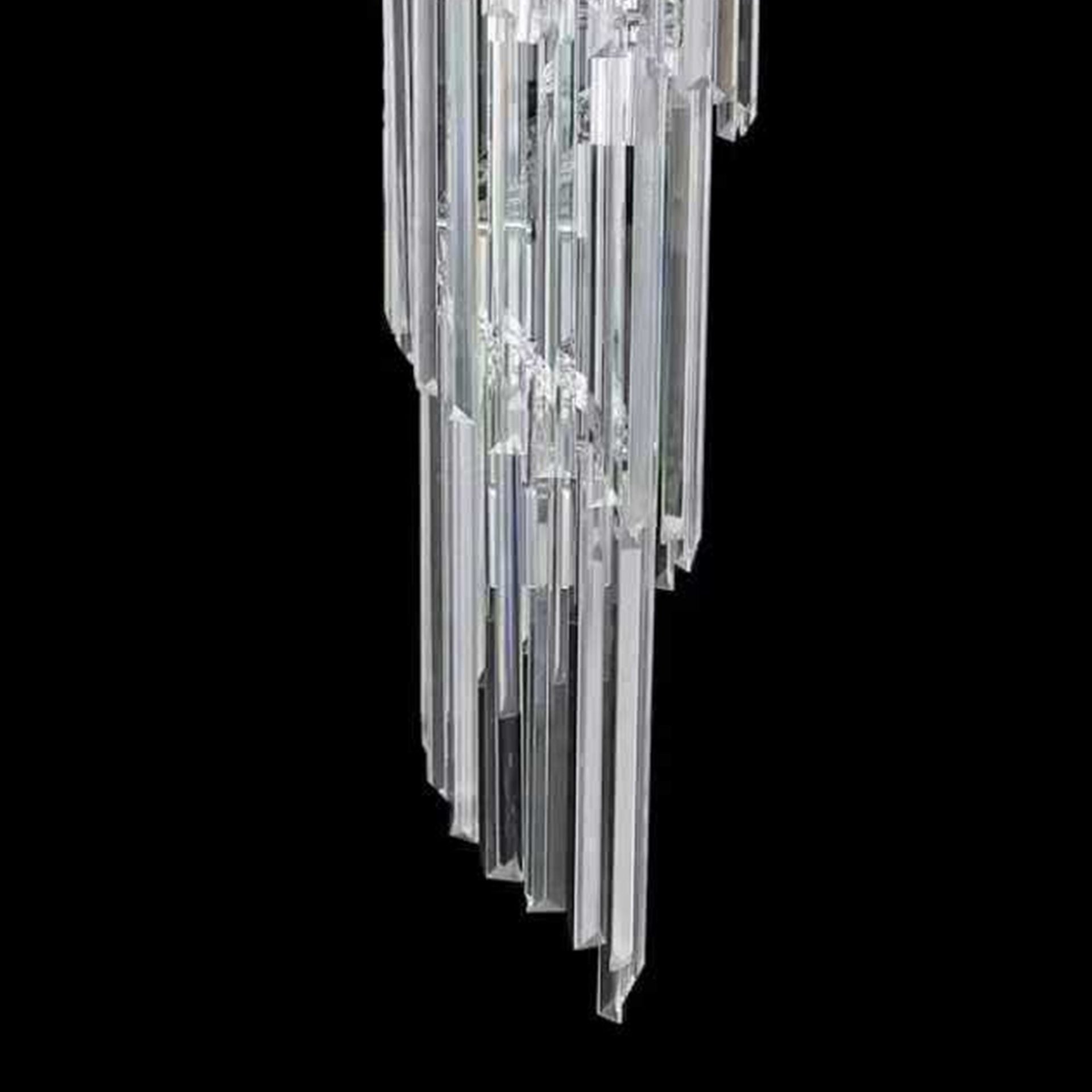 Candelabru Cristal CC110/600x1800CH, 28xE14, Diametru 60cm, Inaltime 180cm, Crom si Argintiu, Inaltime Reglabila, Design Elegant