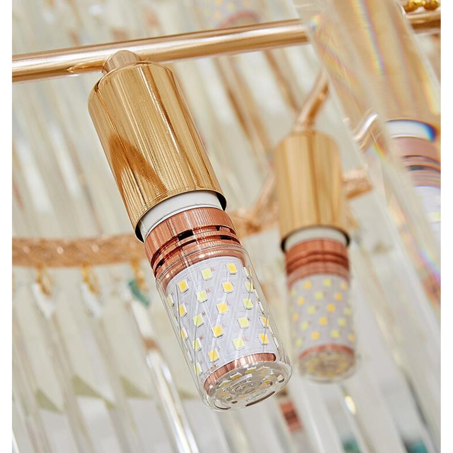 Candelabru Cristal CC800/700X2100GD, 33xE14, Diametru 70cm, Inaltime 210cm, Auriu Lucios, Inaltime Reglabila, Design Elegant