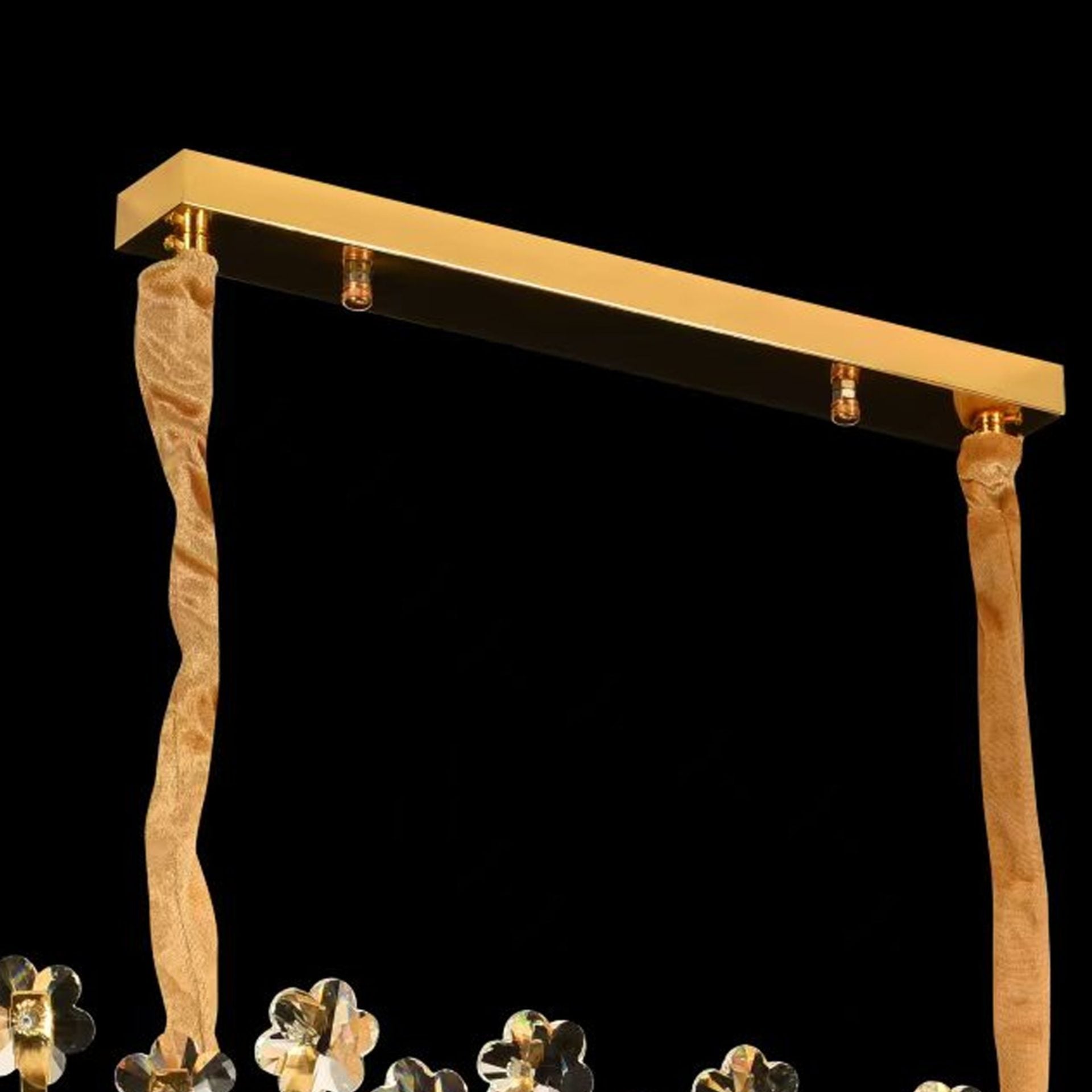 Candelabru Cristal FLORENCE Imperio 10x E14, 90cm, Auriu Lucios, Inaltime Reglabila