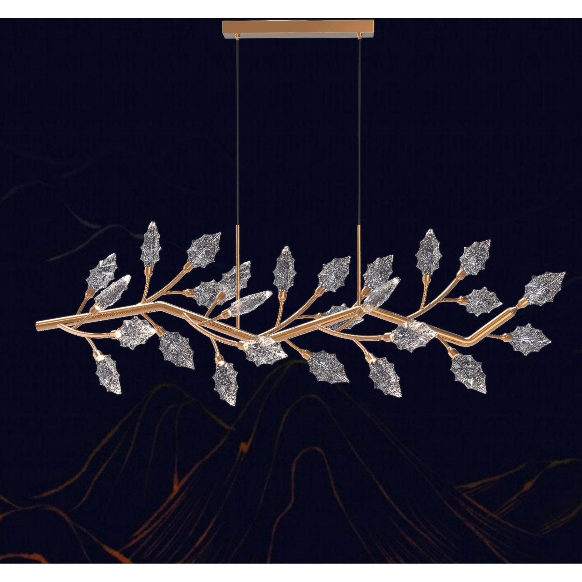 Candelabru Cristal, LED, TOCCATA Lungo, 21W, lumina Calda/Neutra/Rece, Auriu, Inaltime Reglabila