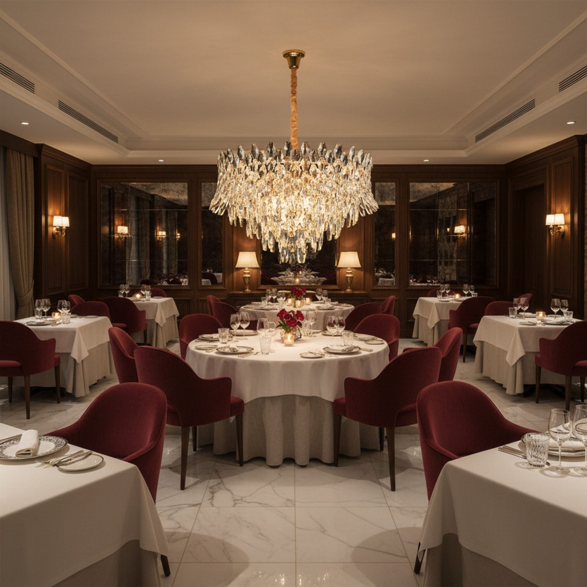 Candelabru Cristal MONARCH Magno 12xE14, Diametru 60cm, Inaltime 40cm, Auriu Lucios, Inaltime Reglabila, Design Elegant